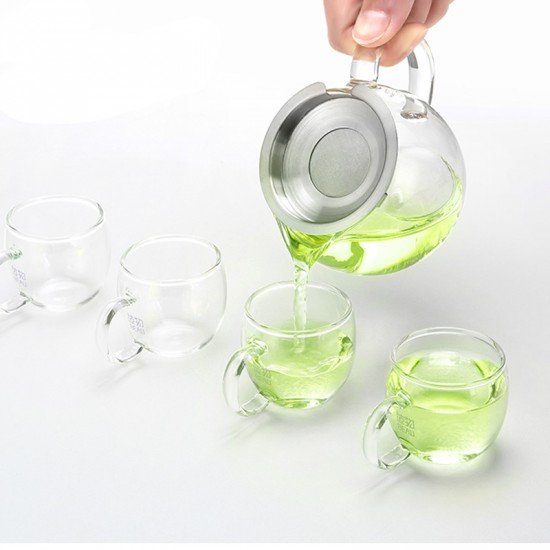 TenFu Glass Teapot and Teacup Set Thicken High Temperature and Transparent TenFu Glass Teapot and Teacup Set Thicken High Temperature and Transparent