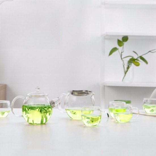 TenFu Glass Teapot and Teacup Set Thicken High Temperature and Transparent TenFu Glass Teapot and Teacup Set Thicken High Temperature and Transparent